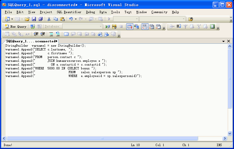SQL Pretty Printer Add-In for Visual Studio